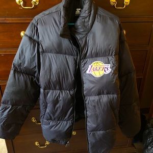 Los Angeles Lakers Black Starter Puffy Coat